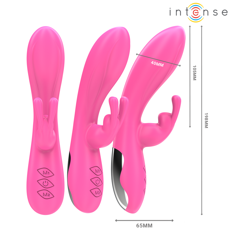 Vibromasseur rabbit silicone 10 vibrations — vue de profil