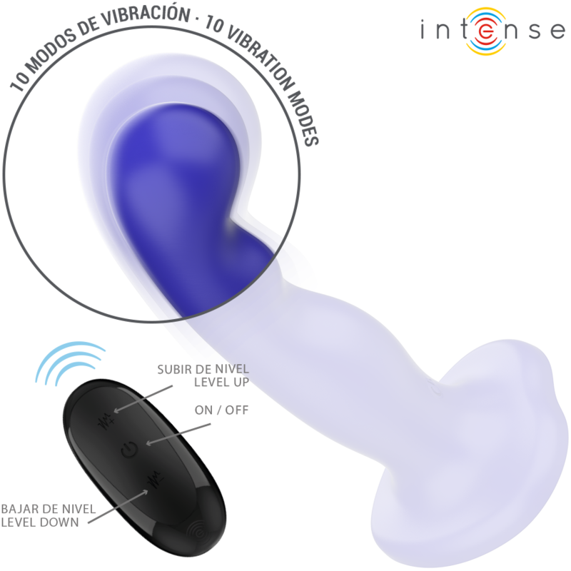 Vibromasseur Shorty à ventouse texturé télécommandé — vue de dos