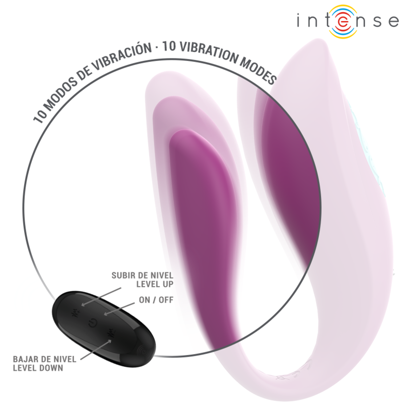Vibromasseur couple en U télécommandé — détail texture surface