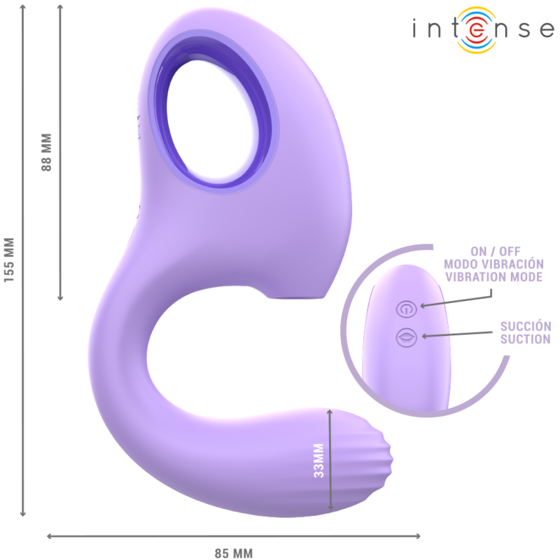 Stimulateur clitoridien à aspiration et vibrations — vue rapprochée
