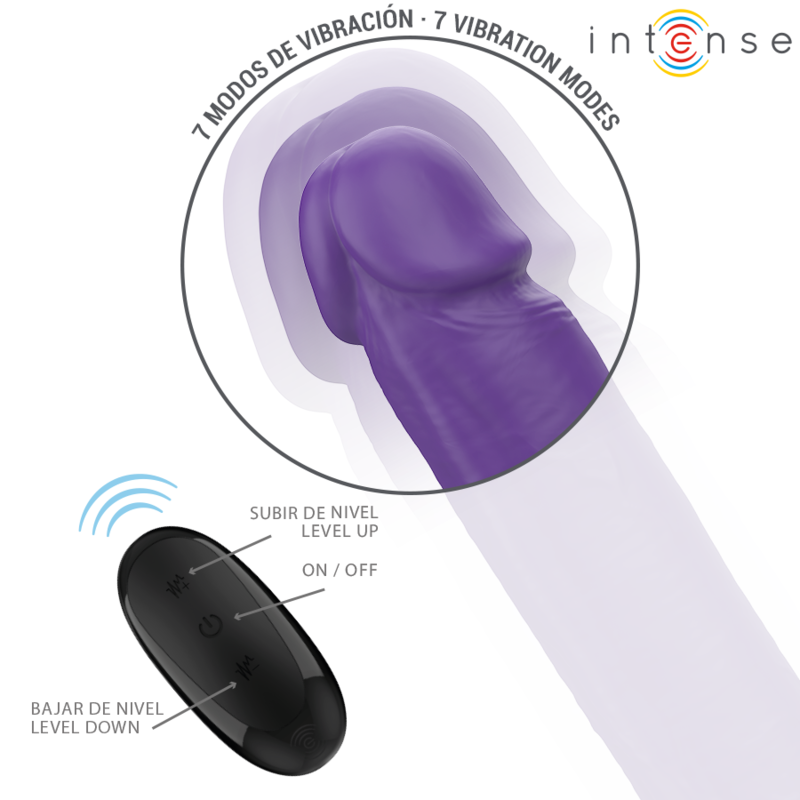 Double gode vibrant flexible télécommandé — vue de profil