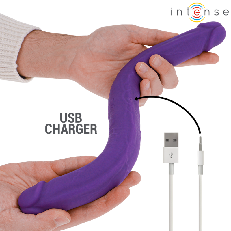 Double gode vibrant flexible télécommandé — vue de dos