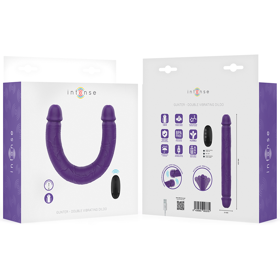 Double gode vibrant flexible télécommandé — emballage produit