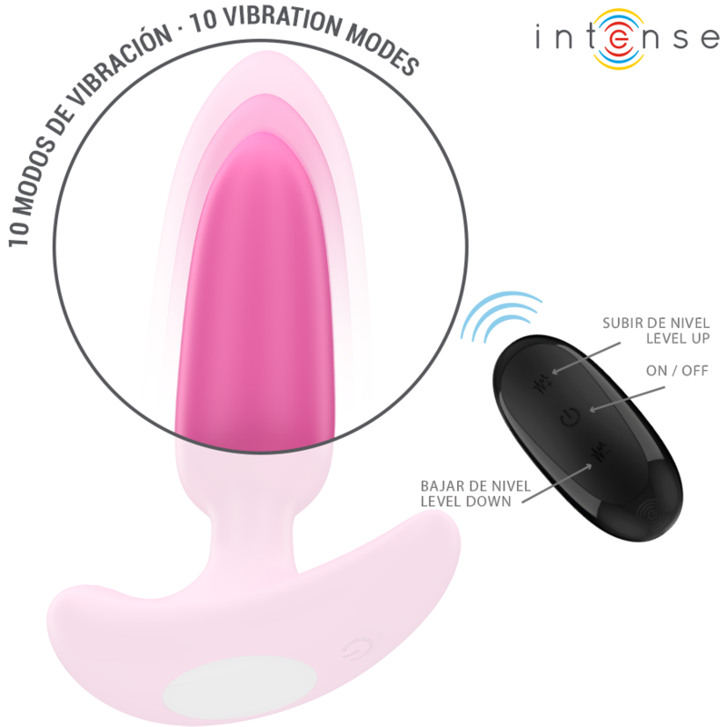 Plug anal vibrant télécommandé en silicone — détail texture surface