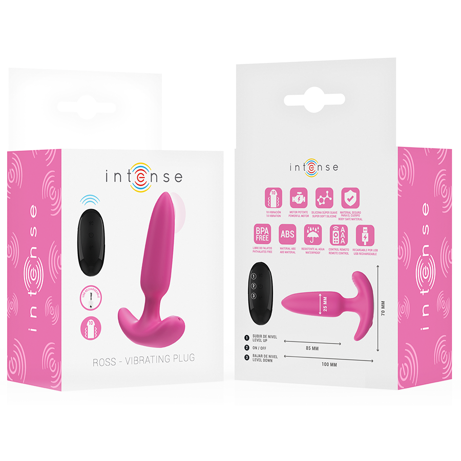 Plug anal vibrant télécommandé en silicone — emballage produit