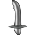 Stimulateur de prostate debutant Gratus en finition argentee, vue de face sur la tige courbee a tete arrondie et la base a disque, compact et elegant etanche.