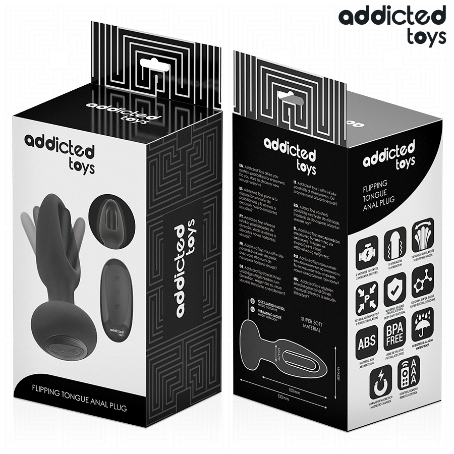 Plug anal vibrant à langue oscillante télécommandé — vue de profil