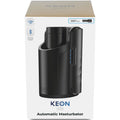 Boite Keon Automatic Masturbator montrant l'appareil automatique noir avec poignee, masturbateur connecte WiFi a va-et-vient motorise et gaine Feel Stroker Kiiroo.