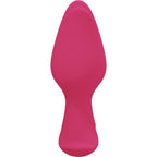 Plug anal Bootie Fem rose vu de dos, corps lisse en silicone et embase plate, petit plug confortable conçu pour une insertion en douceur.