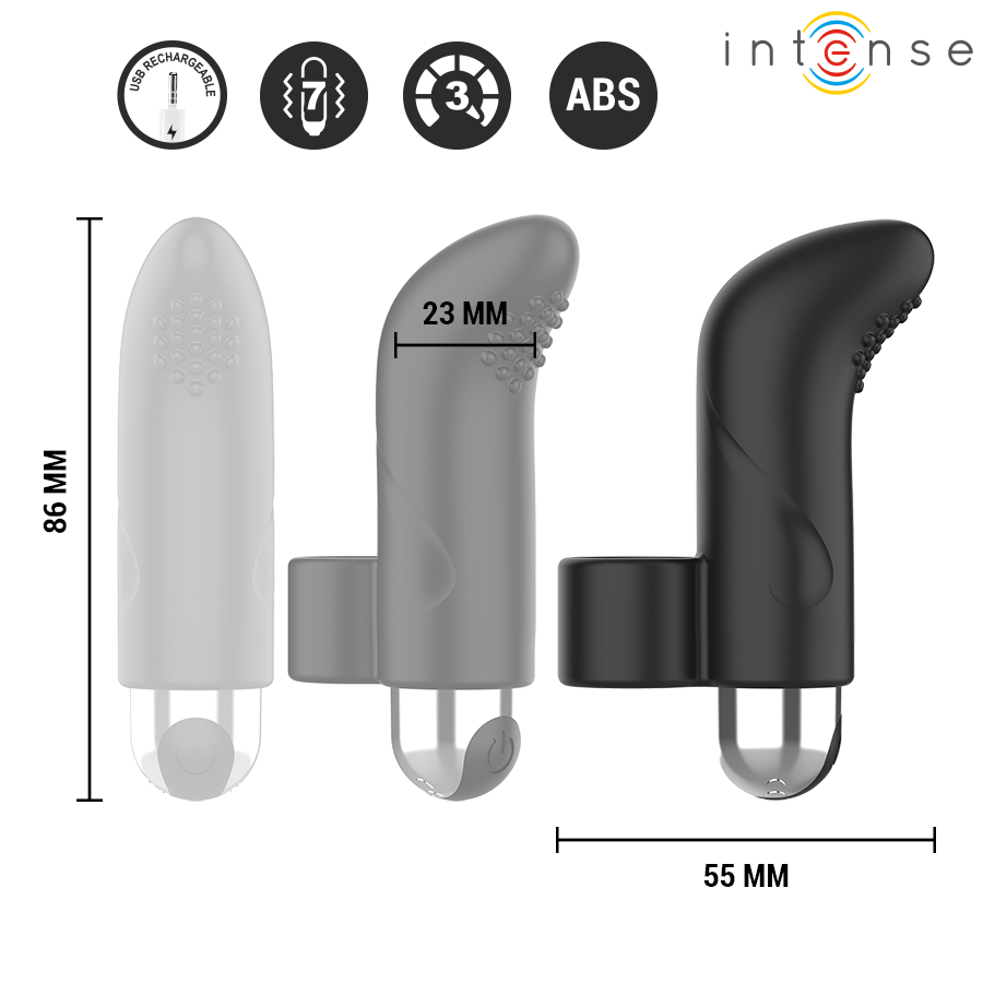 Stimulateur de doigt rechargeable compact — vue de profil
