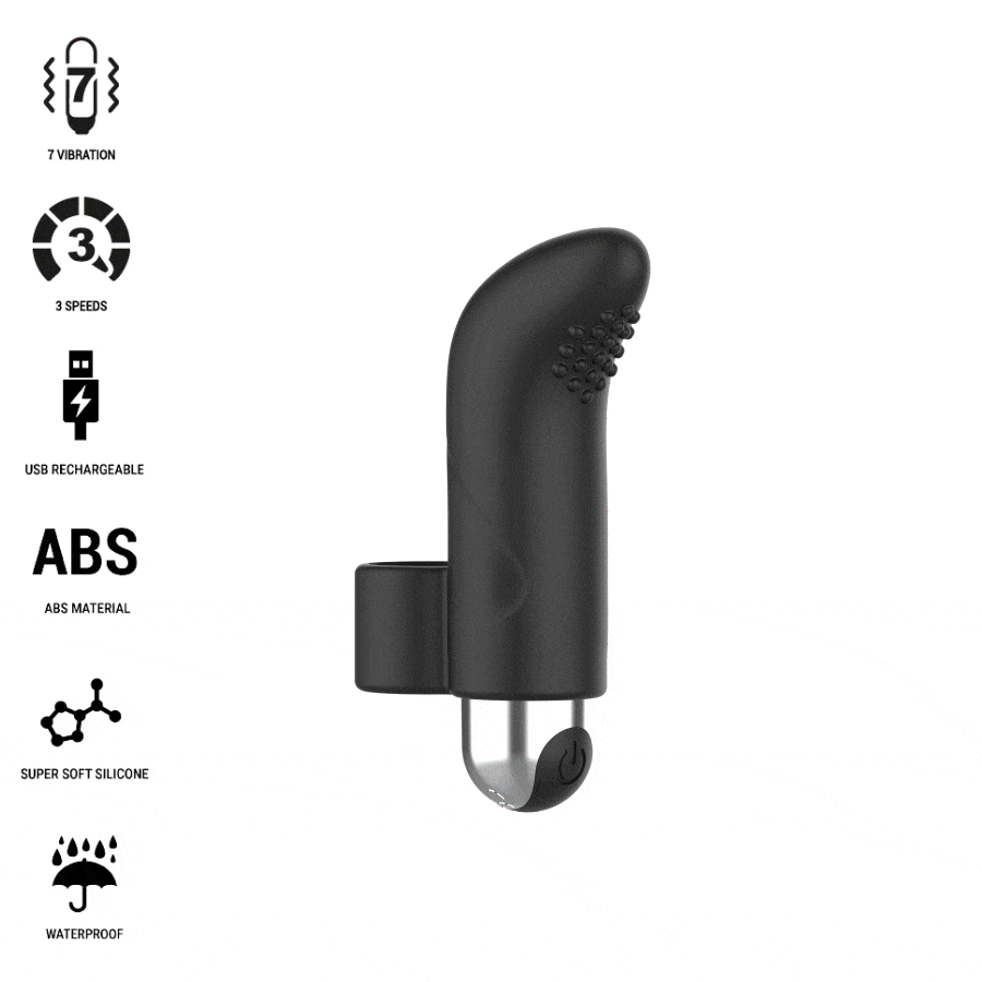 Stimulateur de doigt rechargeable compact — vue de dos