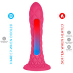Gode fantaisie silicone thermoréactif à ventouse — vue trois quarts