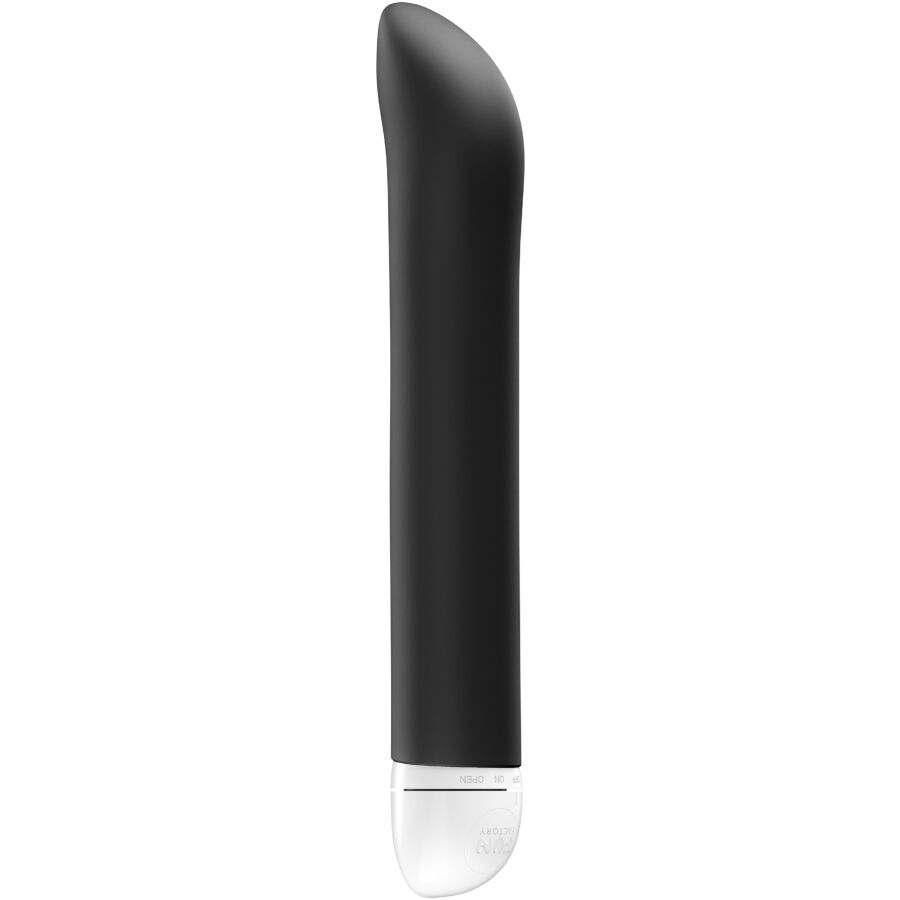 Fun Factory Joupie noir vu de face avec embout point G et base blanche pivotante