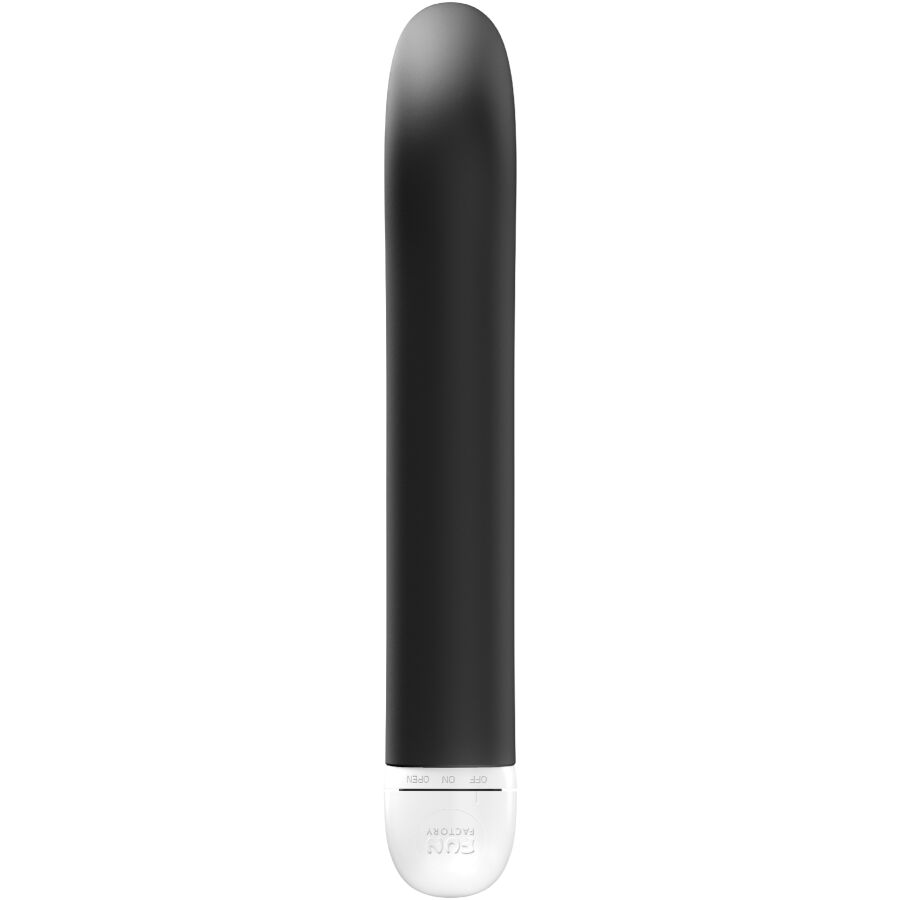 Vibromasseur Joupie noir vu de profil, silhouette fine et embout ergonomique