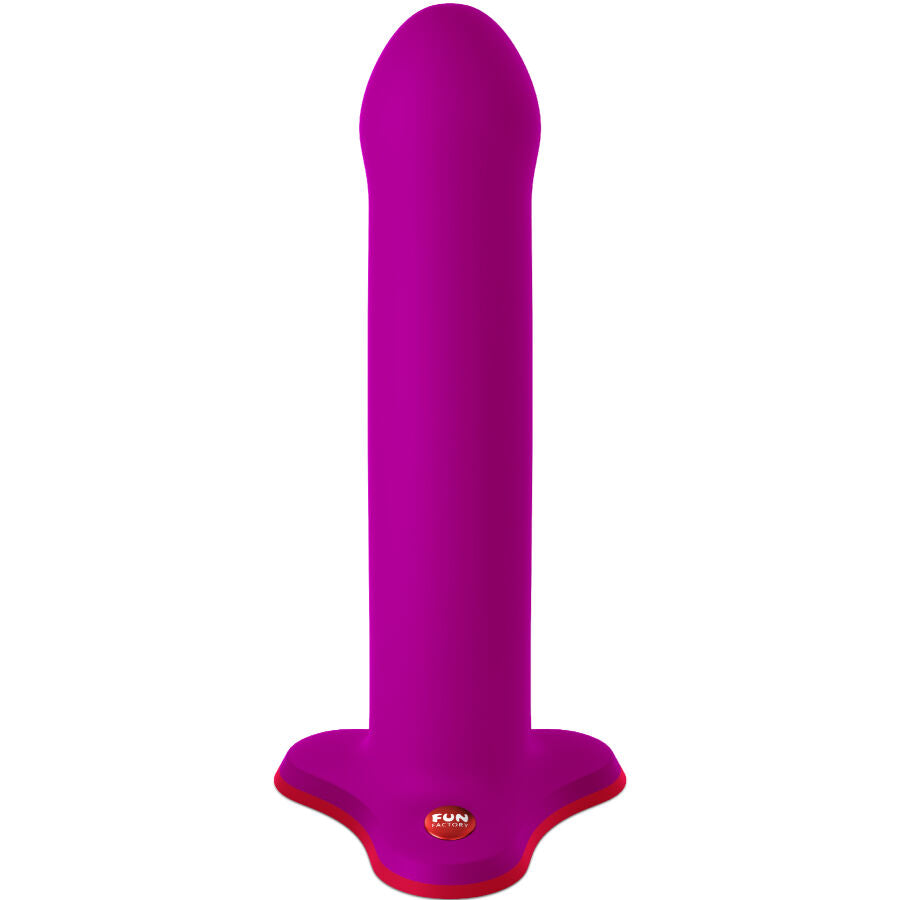 Gode XXL Magnum en silicone violet vu de face, tige droite a surface lisse non realiste et base evasee a ventouse, pensee pour le point G ou la stimulation anale.