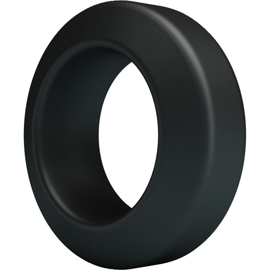 Anneau Brodan Crazy Bull en silicone souple gris fume vu en trois quarts, bague conique lisse au profil incline epure pour un maintien discret.