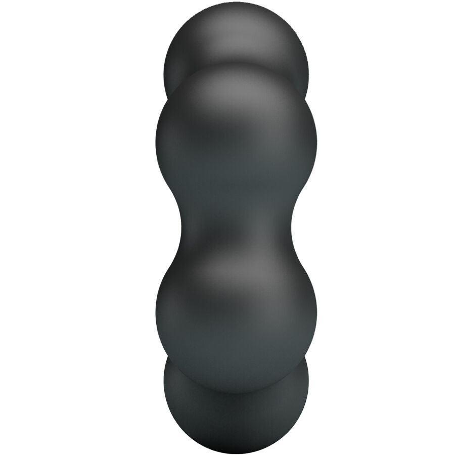 Anneau penien Clauzell Crazy Bull vu de profil, bulles de silicone gris fume empilees et souples, surface arrondie au toucher doux pour le couple.