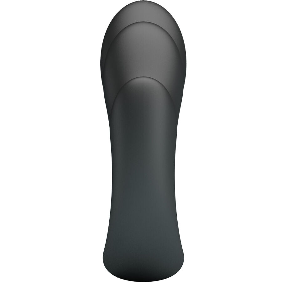 Anneau penien Habert Crazy Bull vu de profil, pointe de silicone noir souple dressee, surface lisse au toucher doux concue pour le couple.