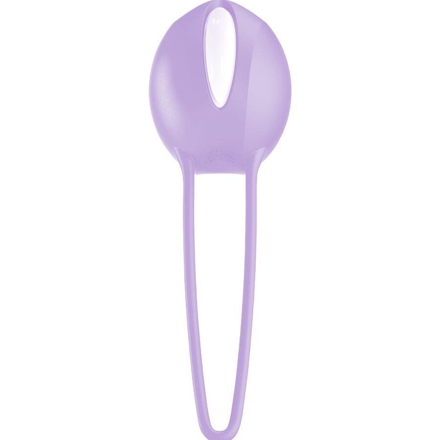 Boule de Geisha Smartball lavande en silicone à bille lestée interne et languette blanche, variante pastel pour le renforcement du plancher pelvien.