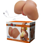 Boite du masturbateur buste Crazy Bull avec visuel suggestif de modele, vagina and anal masturbator vibrant en TPE realiste a la texture lifelike.