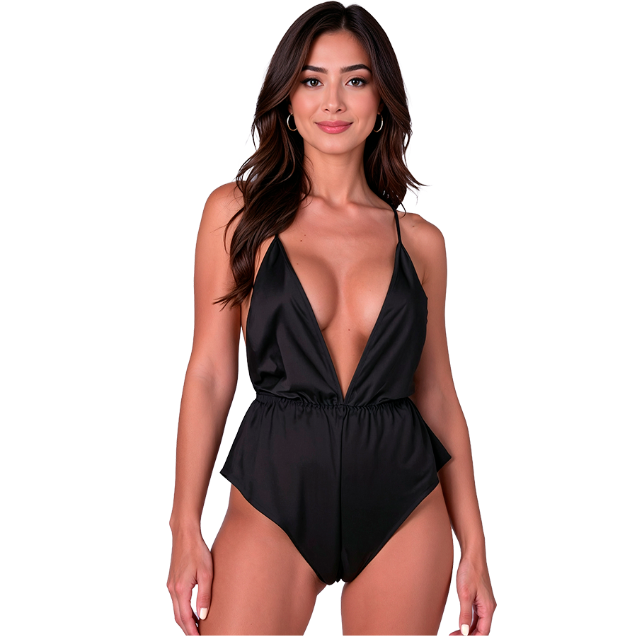 Body Sensie en satin avec décolleté V plongeant — vue principale