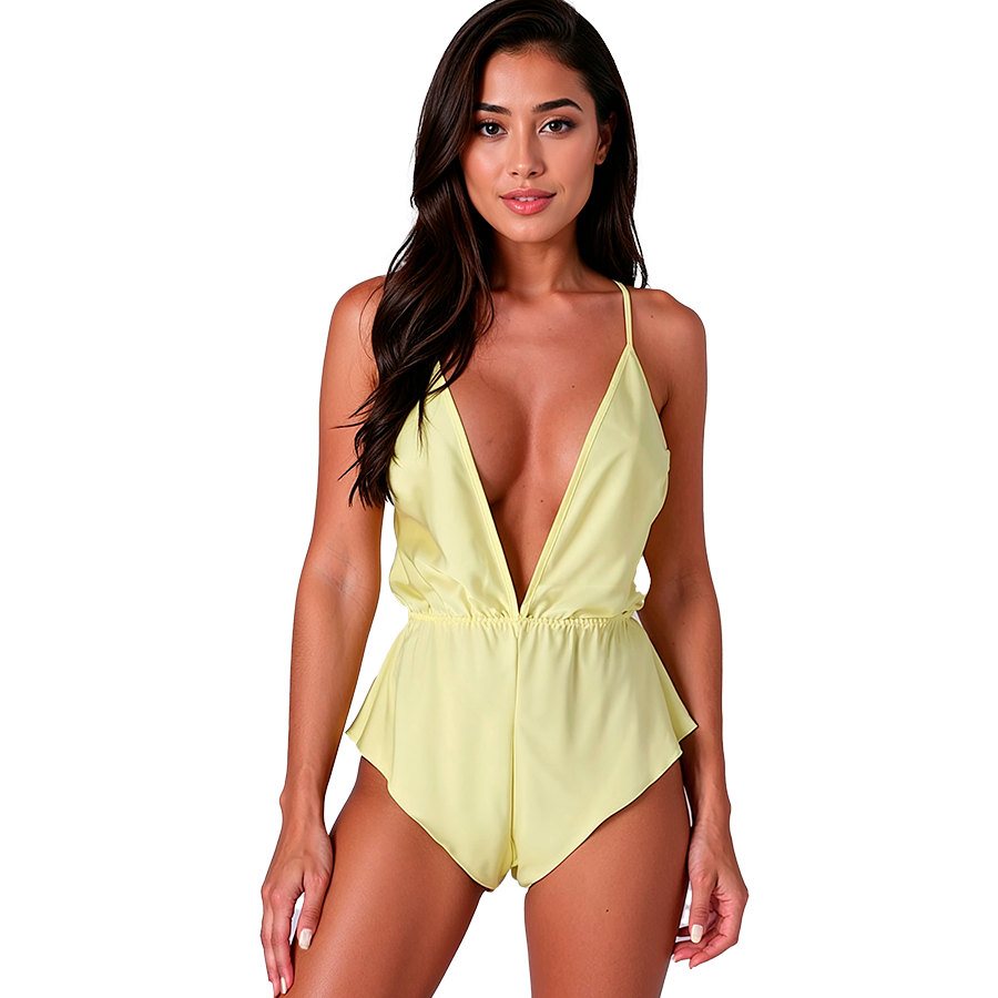 Body Sensie en satin avec décolleté V plongeant — vue trois quarts 3