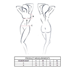 Body en dentelle florale à décolleté plongeant — comparatif dimensionnel