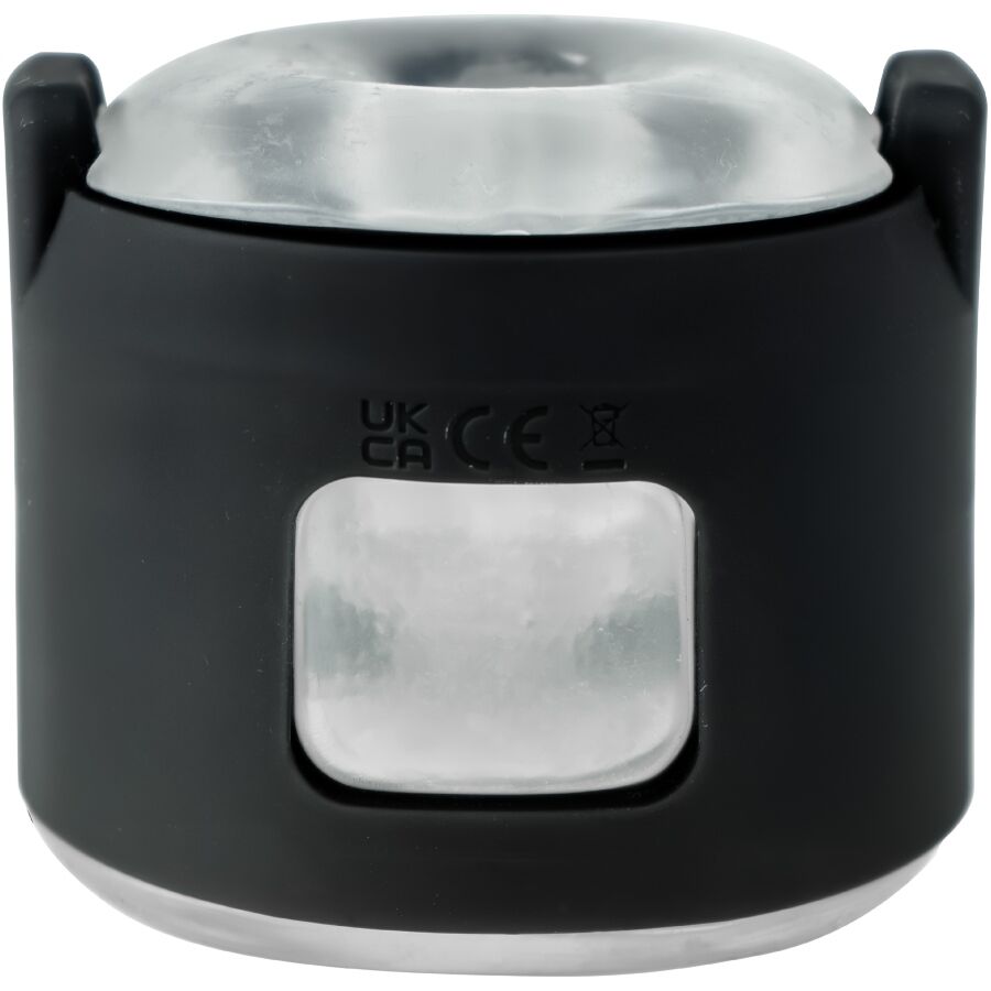 Vibromasseur de poche pour homme en silicone noir, vue de face avec fenetre souple compressible, design ouvert etanche a deux moteurs independants Kiiroo.