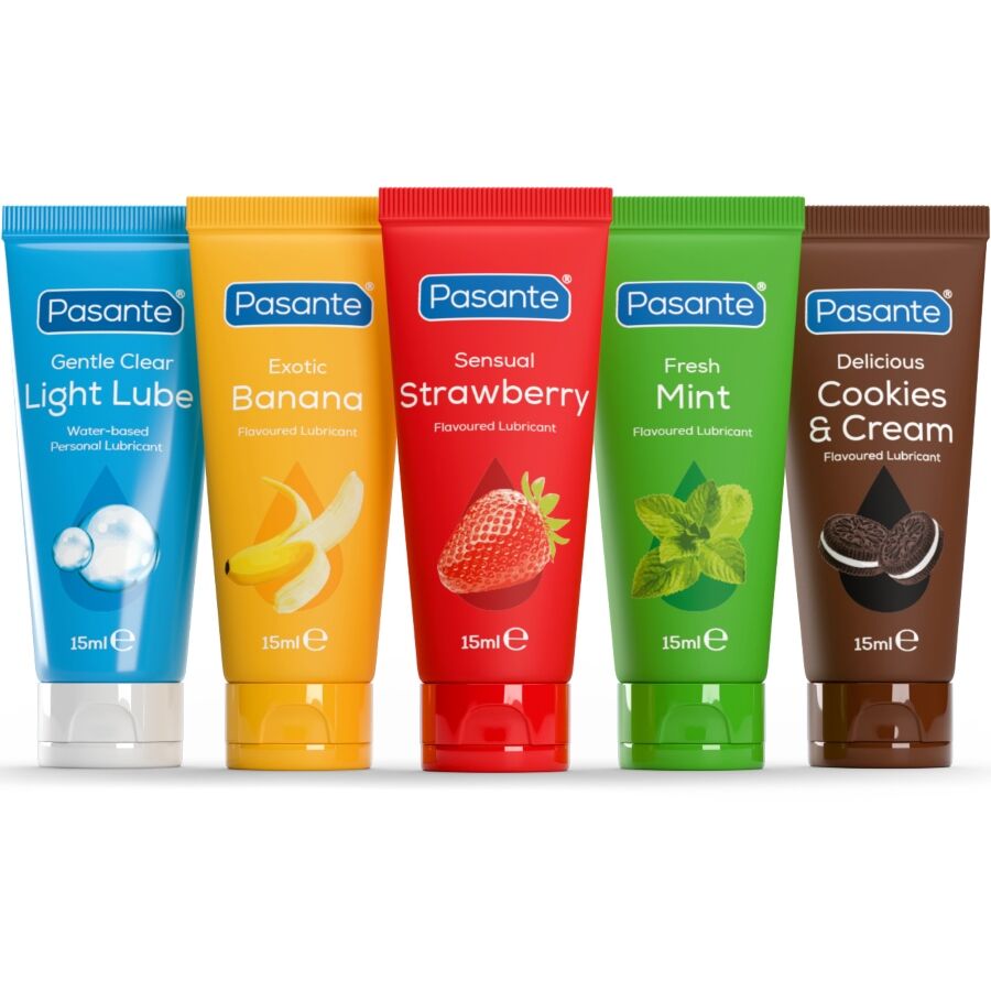 Coffret de lubrifiants gourmands saveurs assorties — vue de profil