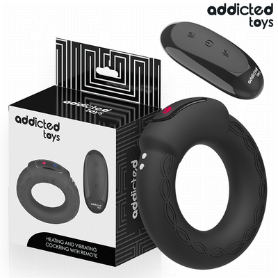 Anillo vibrador calefactable para parejas Addicted Toys con control remoto