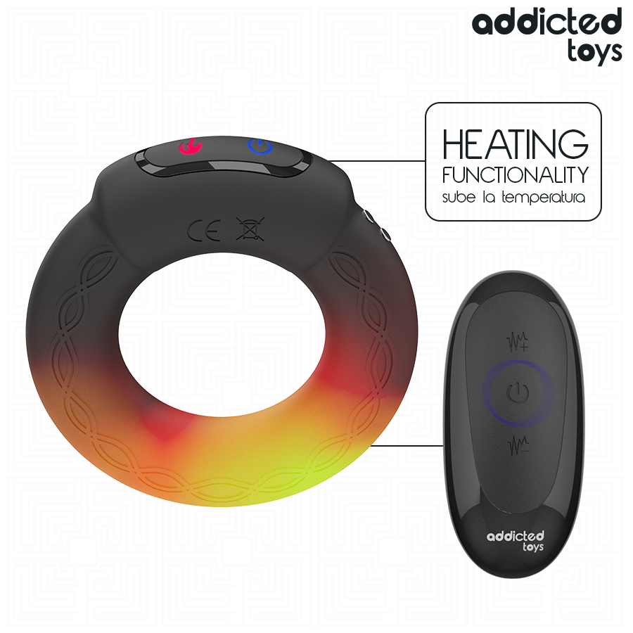 Anneau vibrant chauffant pour couple avec télécommande — détail produit