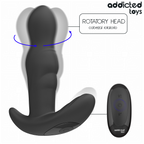 Plug anal vibrant et rotatif avec télécommande double moteur — vue de dos
