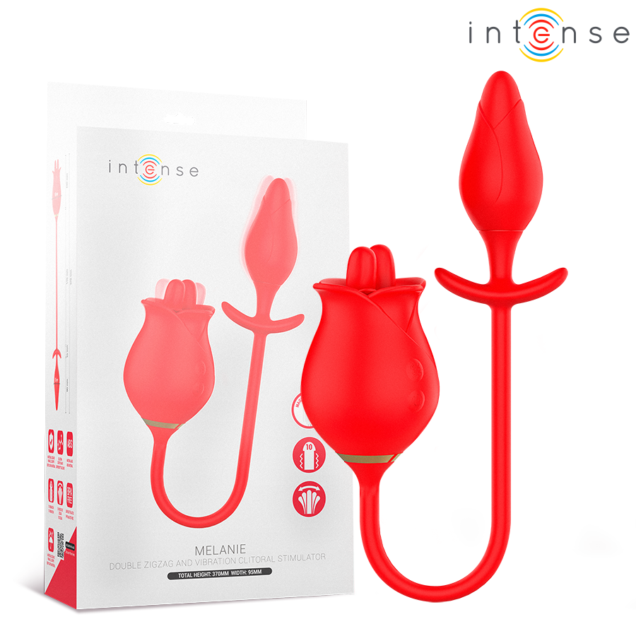 Double stimulateur clitoris Melanie à langue zigzag — vue principale