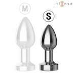 Comparatif des tailles S et M du plug anal Intense métal LED.
