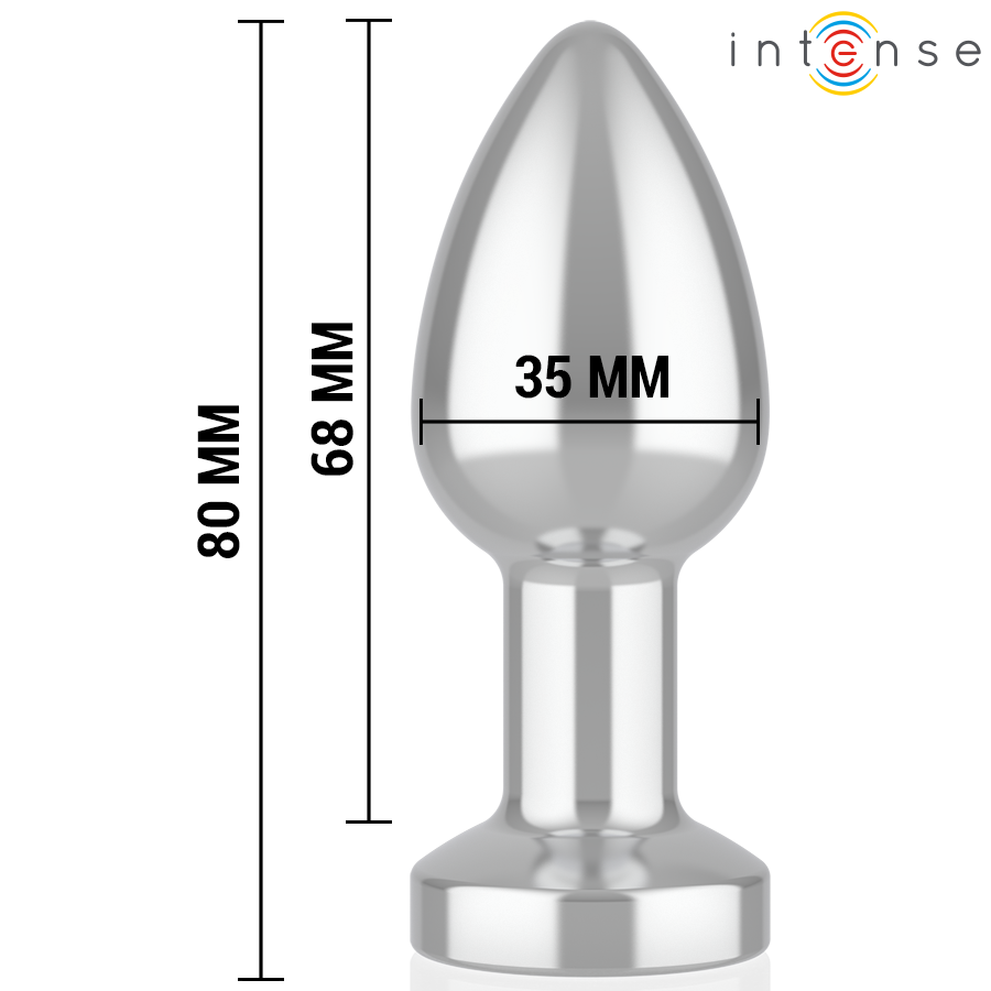 Dimensions du plug anal Intense métal LED taille S.