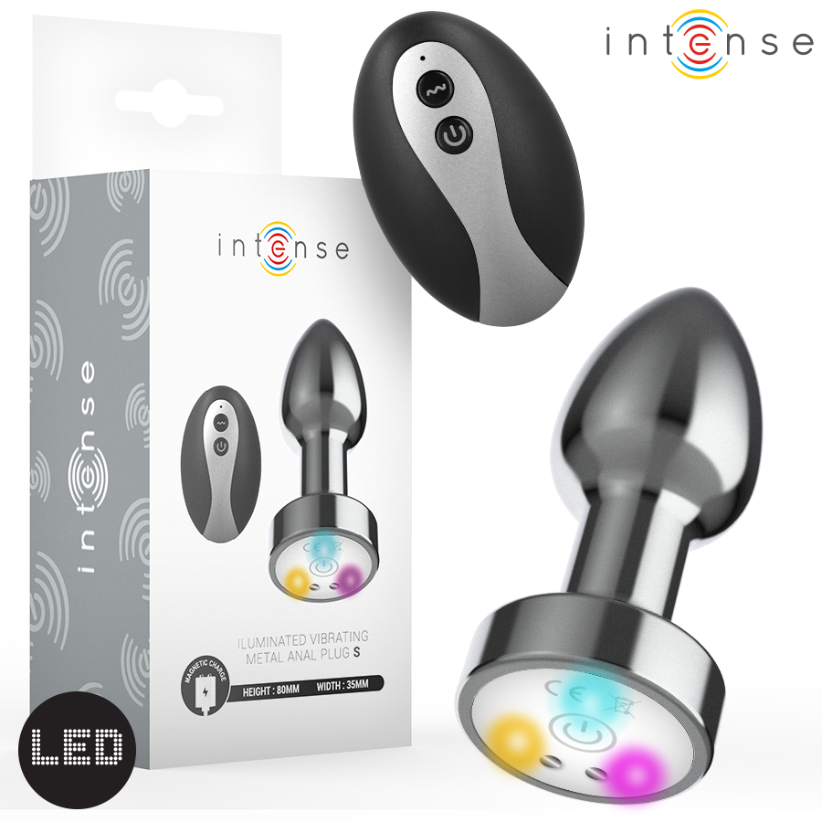 Plug anal Intense métal LED et télécommande avec sa boîte.