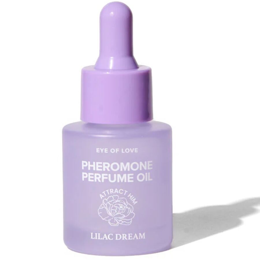 Huile de parfum aux phéromones vanille musc Lilac Dream 20 ml, flacon violet a pipette Pheromone Perfume Oil, notes vanille musc bois de cachemire fleur de pommier vegan.