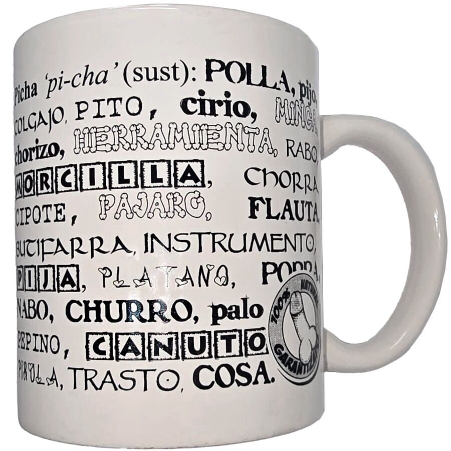 Tasse blanche avec synonymes de pénis 370 ML
