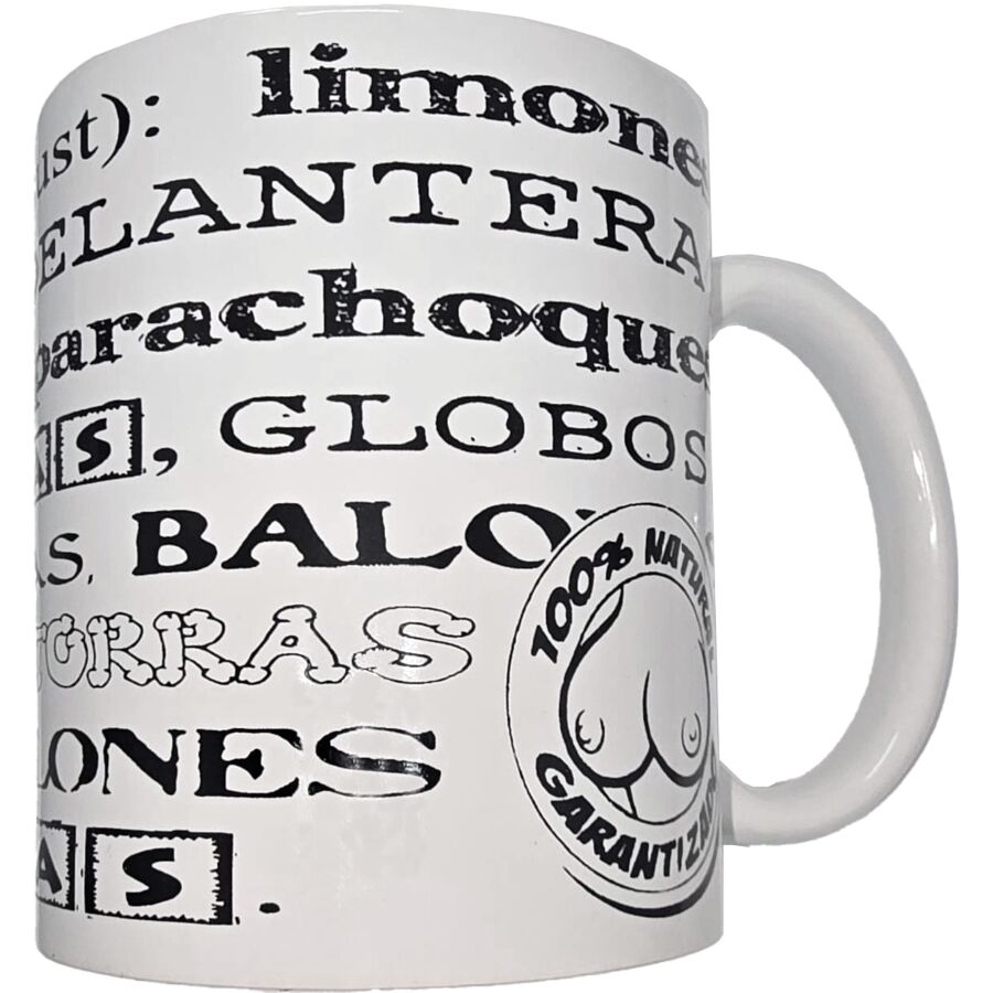 Tasse blanche avec synonymes de seins 370 ML