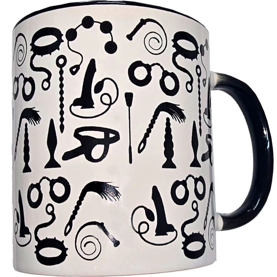 Tasse bondage blanche avec anse noire 370 ML
