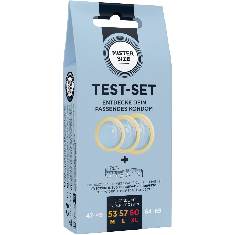 Kit de test préservatifs 3 tailles avec mètre ruban — détail produit