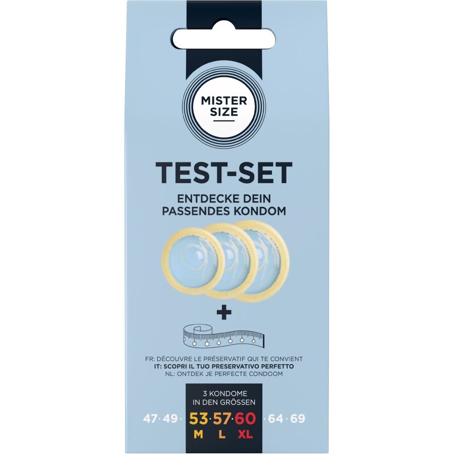 Kit de test préservatifs 3 tailles avec mètre ruban — vue principale