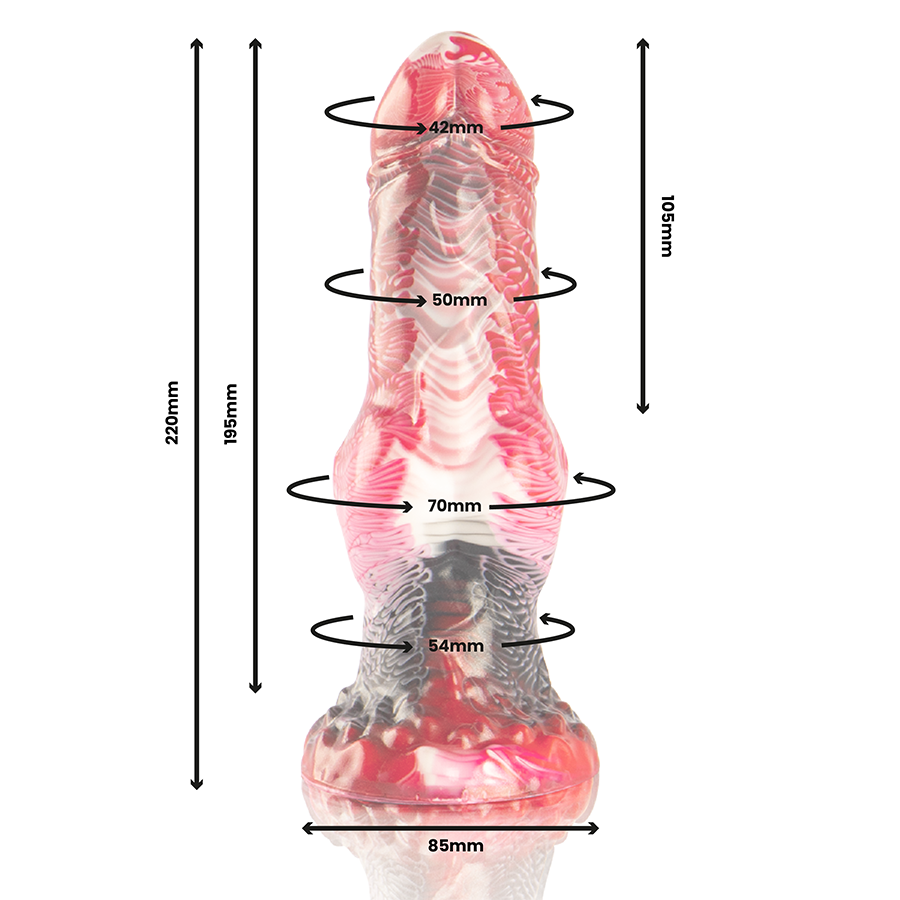Gode fantasy en silicone Helios avec testicules — vue de profil