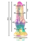 Gode iris fantasy en silicone avec testicules — vue de profil