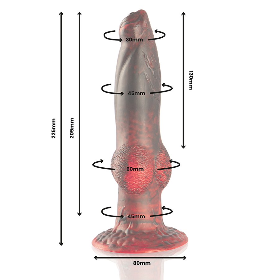 Gode vibrant Prometheus silicone télécommande rechargeable — vue de profil
