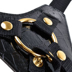 Gode-ceinture réaliste avec harnais doublé — vue de dos