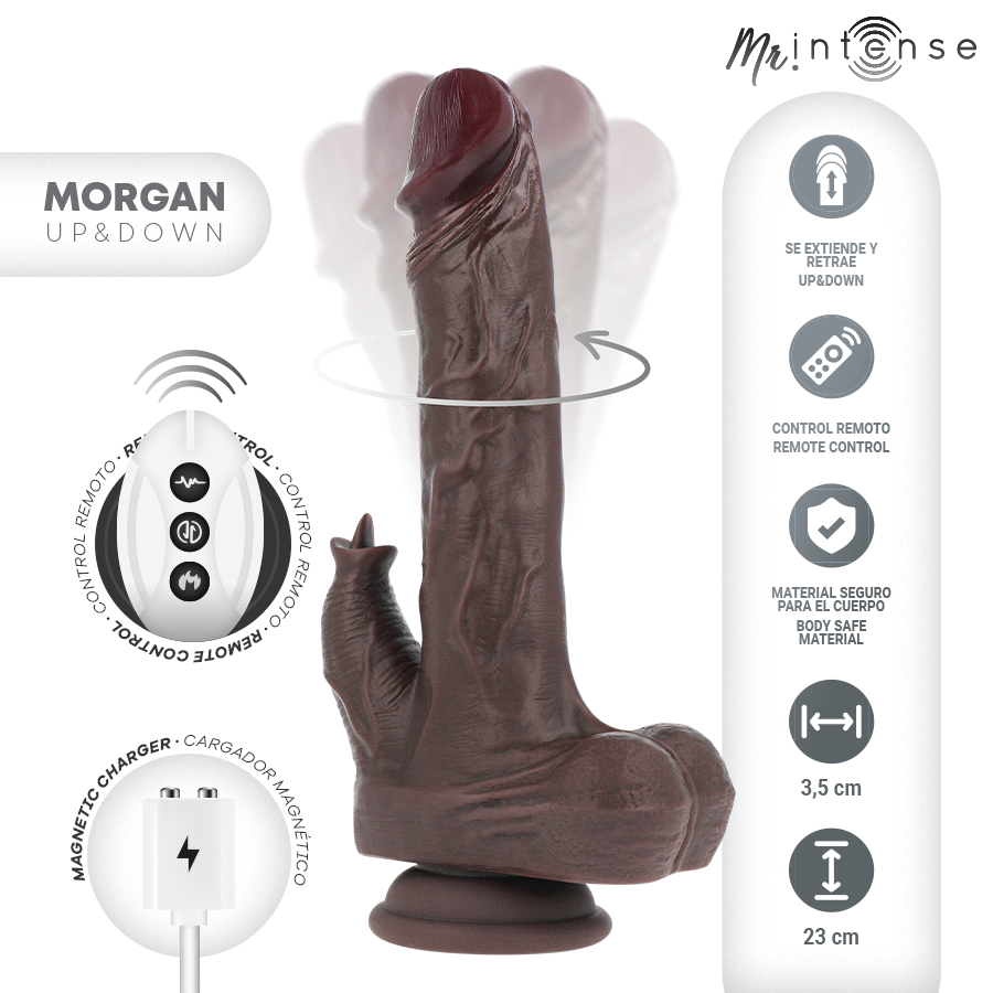 Pénis réaliste morgan télécommandé 23 CM -O- 3,5 CM