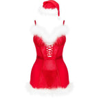 Ensemble de Noël Agethe chemise string et bonnet — vue de dos