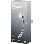 Godemichet double extrémité en acier inoxydable point G — détail texture surface