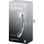 Gode double en acier inoxydable pour stimulation point G — détail texture surface